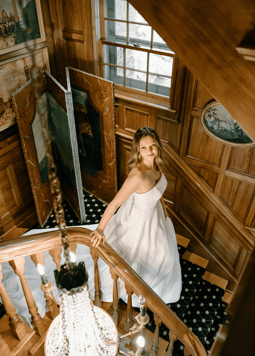Wedding content creator capturing candid behind-the-scenes footage on a wedding day